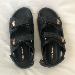 Asos Black leather Velcro sandals